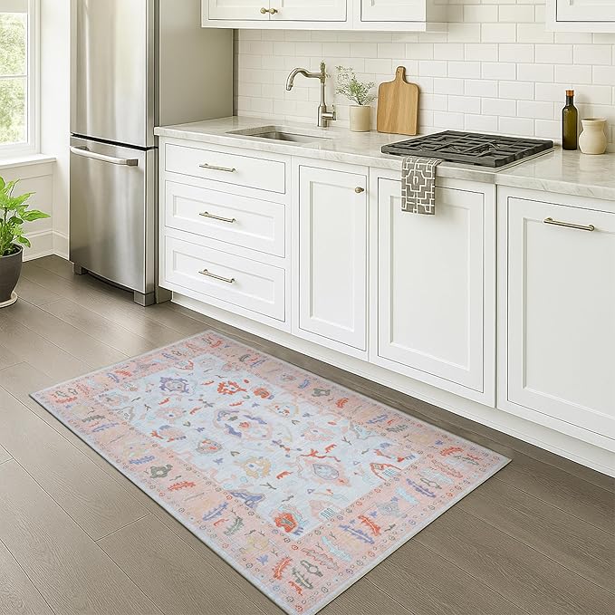 Fame Rugs Modern Oushak Rug 3x5, Washable Vintage Turkish Colorful Oriental by FameRugs