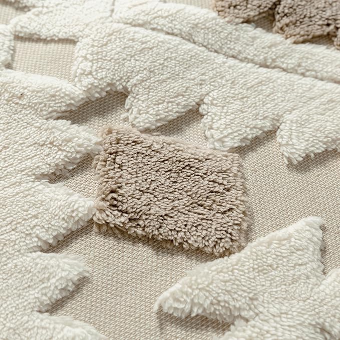 Ivory Brown 6x9 Area Rug Washable Living Room Moroccan Shag Carpet Non Slip - Image 9