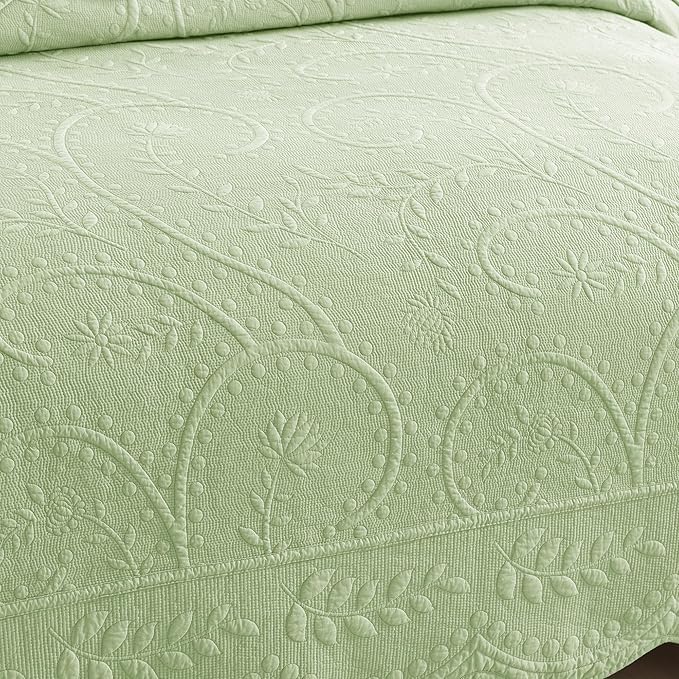 MarCielo 3-Piece 100% Cotton Oversized Bedspread Lightweight Quilt Coverlet - Image 3