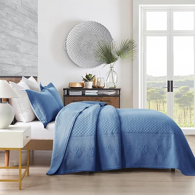 MarCielo 3-Piece 100% Cotton Oversized Bedspread Lightweight Quilt Coverlet - Image 5
