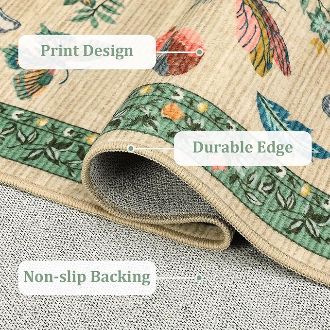 Mushroom Washable Area Rug 6x9 Rugs - Image 6