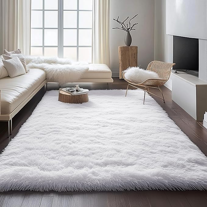PAGISOFE Soft Comfy White Area Rugs - Image 8