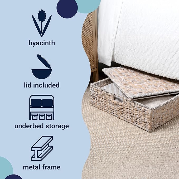 happimess BSK2015D Holden 30" Classic Costal Hand-Woven Hyacinth Wicker Under - Image 3