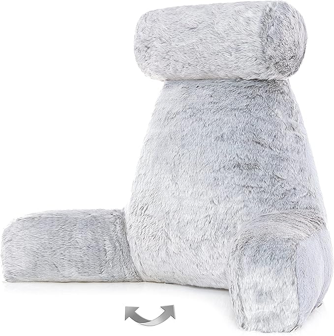 Husband Pillow XXL Rare Baby Arctic Grey Wolf Backrest, Two-Tone Reversible by HusbandPillow