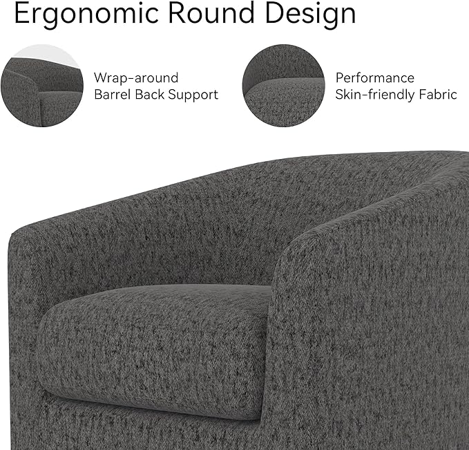 Swivel Barrel Accent Chair - Image 3