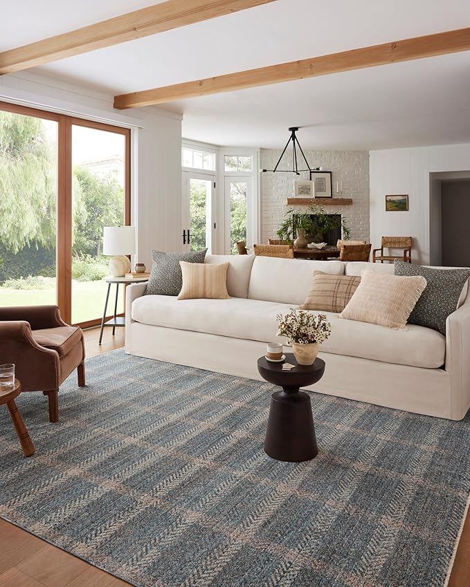 Loloi Angela Rose Ember Collection EMB-03 Blue/Beige 2'-7" x 7'-6" Runner Rug by Loloi