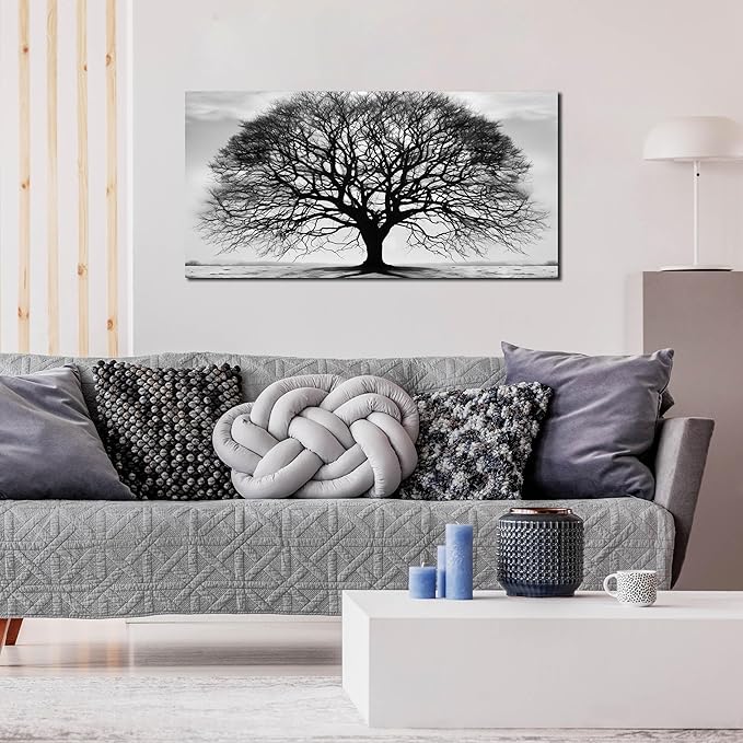 Prepeyssee Tree of Life Wall Art Large Artwork Black and White Wall Art Modern - Image 3
