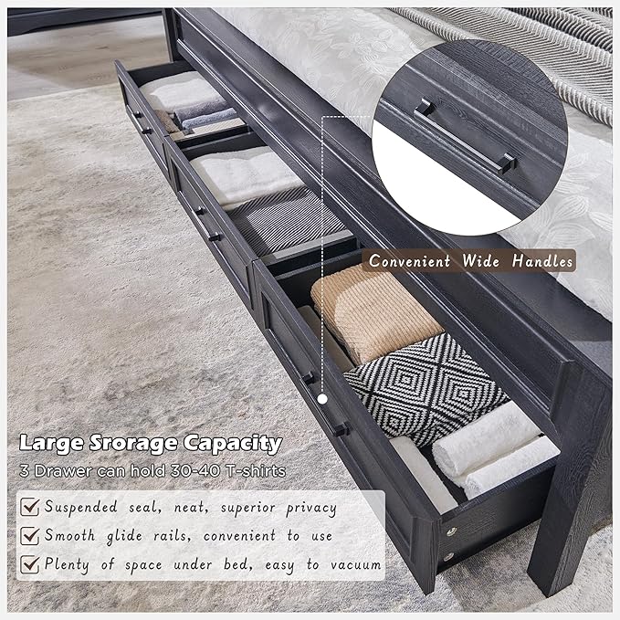 ACCOHOHO Farmhouse Queen Size Bed Frame - Image 5