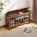Shoe Rack Bench Seat Rubberwood 3-Tier Wooden Storage Bench 550lbs Compact by IUNVR