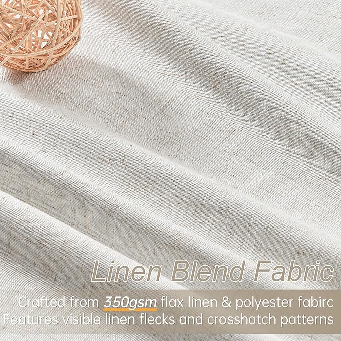 Topfinel 90 Inches Long Full Blackout Linen Curtains - Image 4