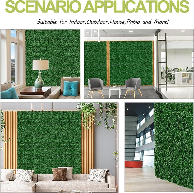 AOKIE 10"X10" Artificial Grass Wall, Party Garden Fence - Image 7