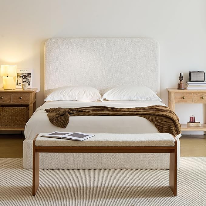 King Size Upholstered Bed Frame, Canter Tall Headboard Floor Platform Beds - Image 4