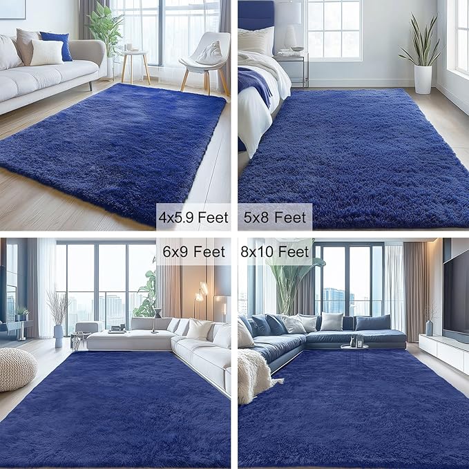 OLANLY 3x5 Machine Washable Small Bedside Rug, Soft Fluffy Shaggy Rugs - Image 2