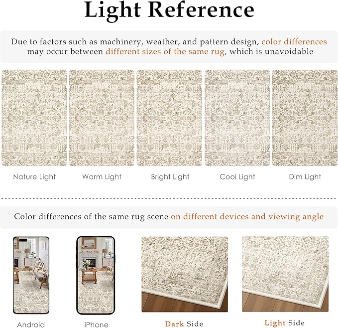 Light Brown Runner Rug 2'6"x8' Washable Carpet - Image 2