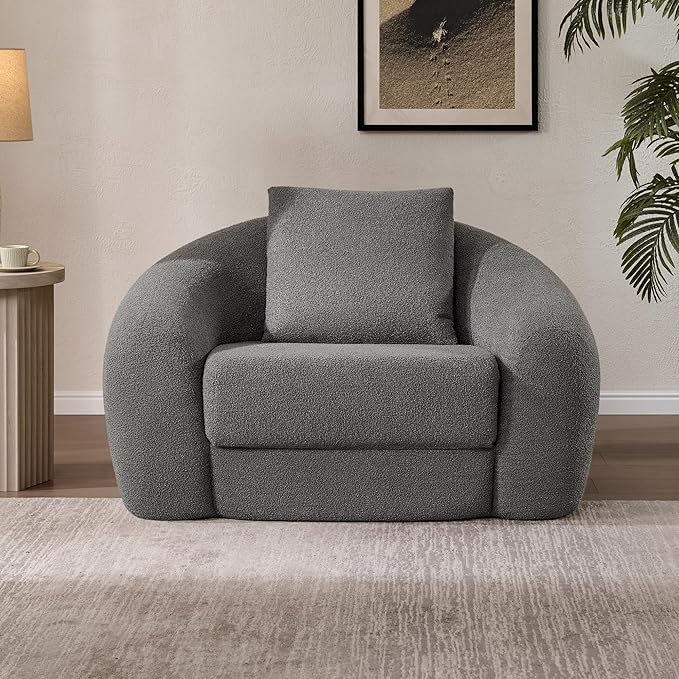 SICOTAS 49.9" Curved Convertible Sofa Couch Bed - Image 8