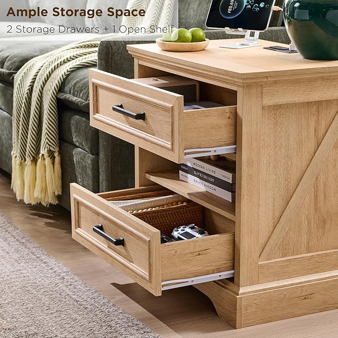 ACCOHOHO 24" Farmhouse Nightstand - Image 4