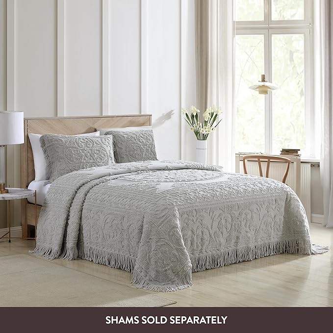 Beatrice Home Fashions Medallion Chenille Bedspread - Image 3