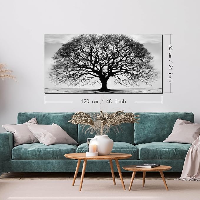 Prepeyssee Tree of Life Wall Art Large Artwork Black and White Wall Art Modern - Image 5