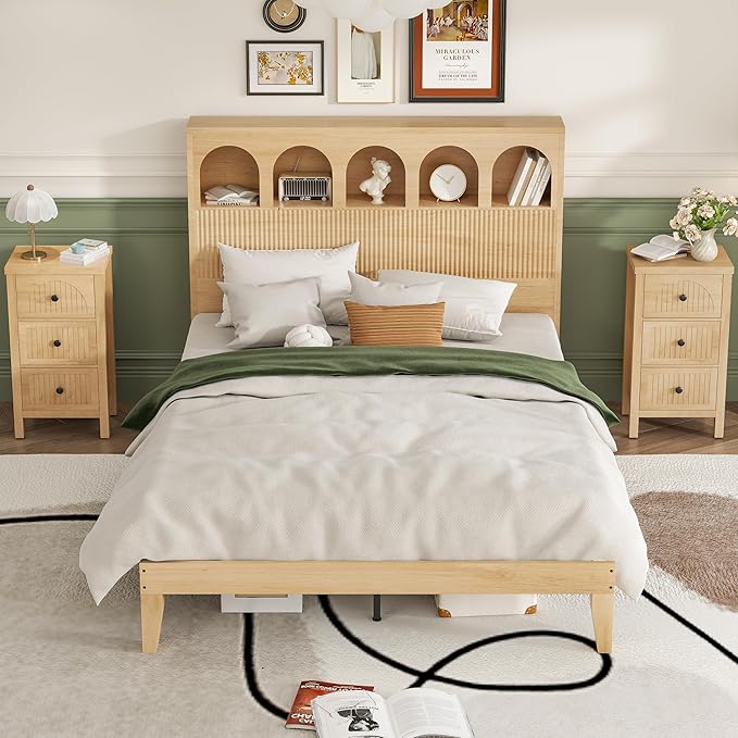 Queen Bed Frame, Storage Headboard - Image 3