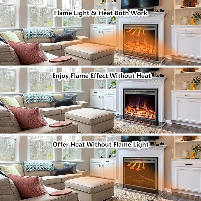 Electric Fireplace, Electric Fireplace Inserts, Recessed Fireplace Heater - Image 3