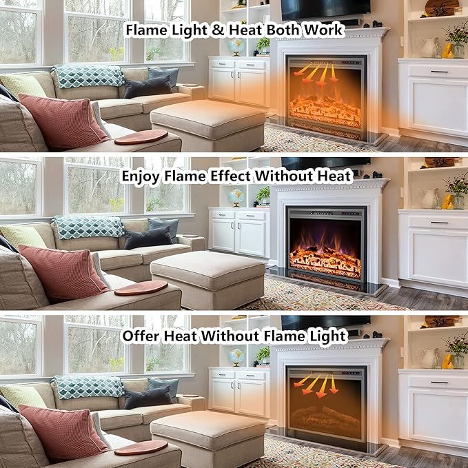 Electric Fireplace, Electric Fireplace Inserts, Recessed Fireplace Heater - Image 3