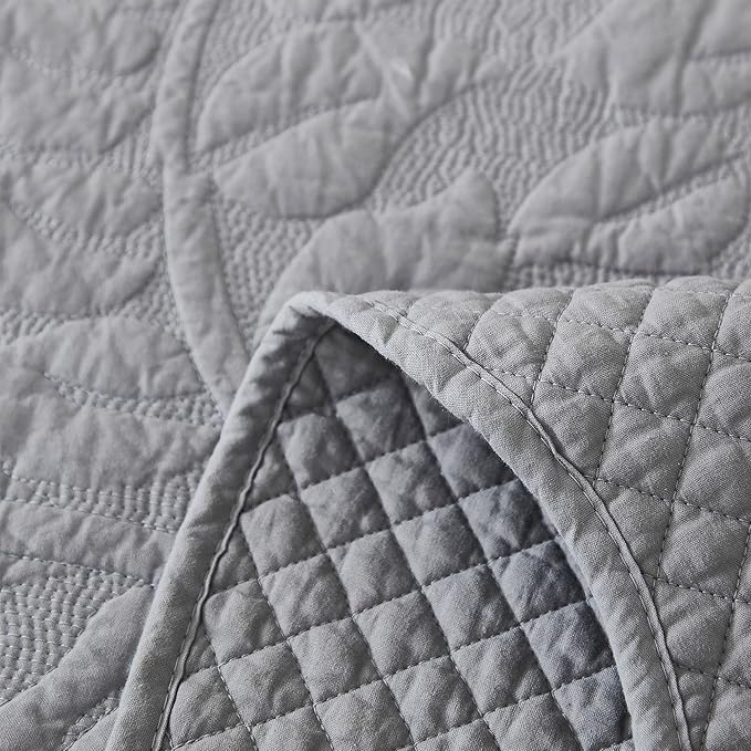 MarCielo 3-Piece 100% Cotton Oversized Bedspread Lightweight Quilt Coverlet - Image 6