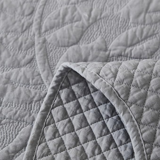 MarCielo 3-Piece 100% Cotton Oversized Bedspread Lightweight Quilt Coverlet - Image 5
