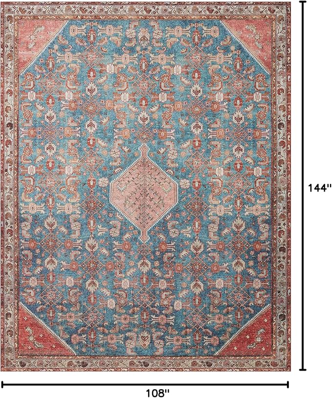 Loloi Layla Collection LAY-10 Marine/Clay 9'-0" x 12'-0" .13" Thick Area Rug - Image 2