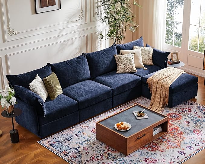 ABCASA 134.6" Luxury Modular Sectional Convertible Sofa by ABCASA