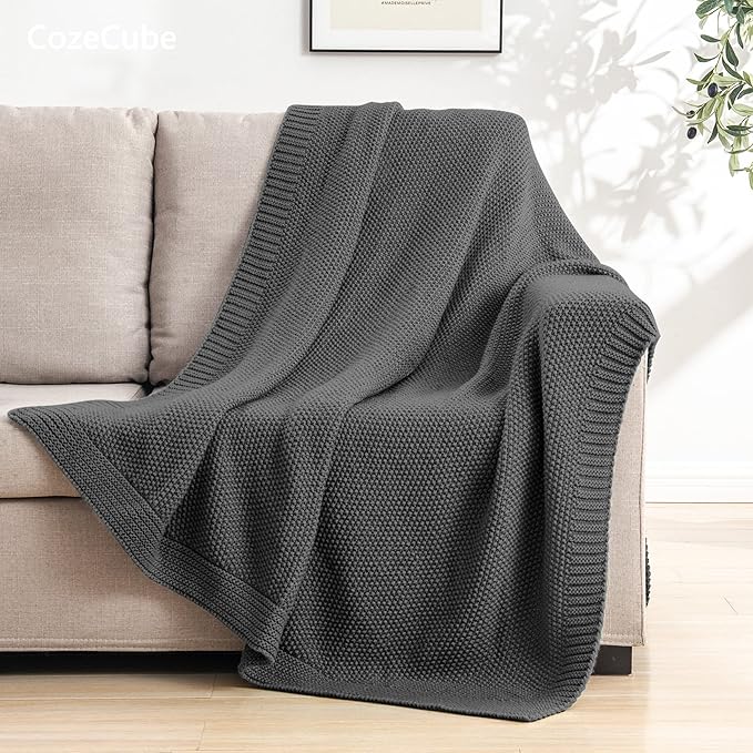 CozeCube Dark Grey Throw Blanket - Image 3