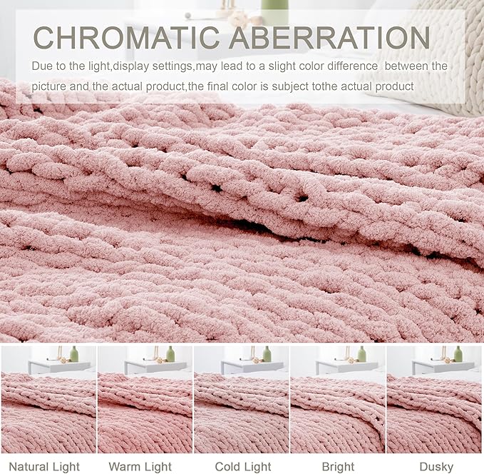 Chunky Knit Throw Blanket 50"X 60", 100% Handmade - Image 6