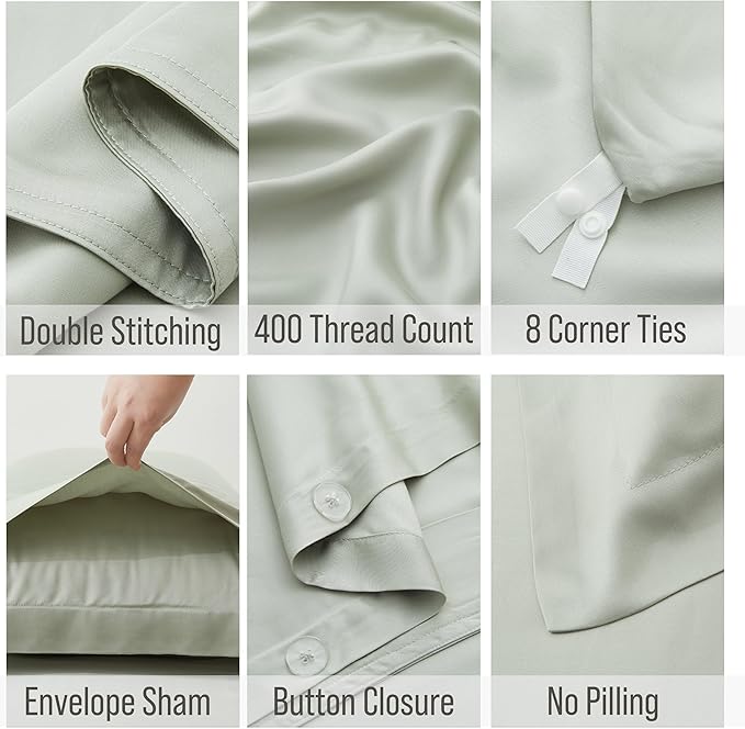 Bella Coterie Luxury Bamboo Viscose King Size Duvet Cover Set | 100% - Image 3