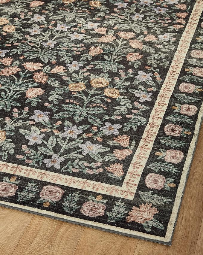 Loloi Rifle Paper Co. Eden Collection EDE-02 Mughal Garden Black 8'-6" x 11'-6" - Image 8