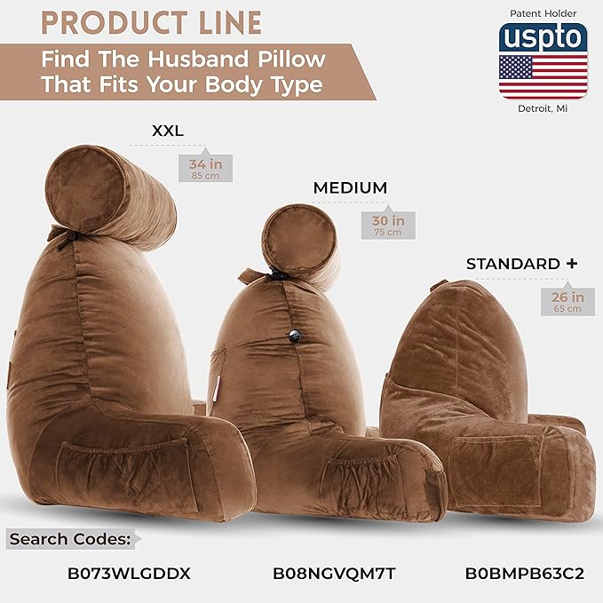 Husband Pillow Medium Chocolate, Backrest - Image 2