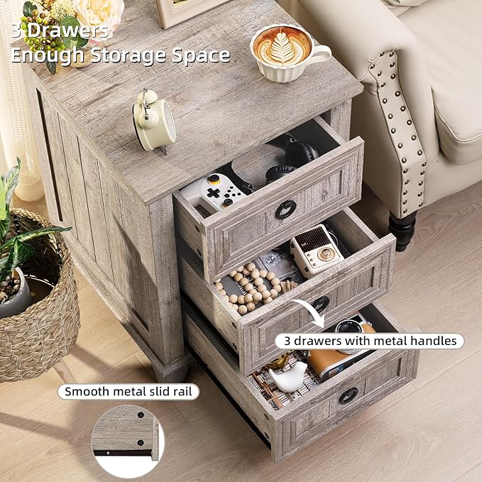 Farmhouse Night Stand Set of 2, Dresser - Image 6