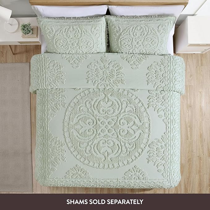 Beatrice Home Fashions Medallion Chenille Bedspread - Image 3