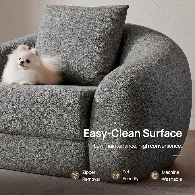 SICOTAS Curved Sofa Couch Bed for Living Room Convertible Futon Cloud Boneless - Image 5