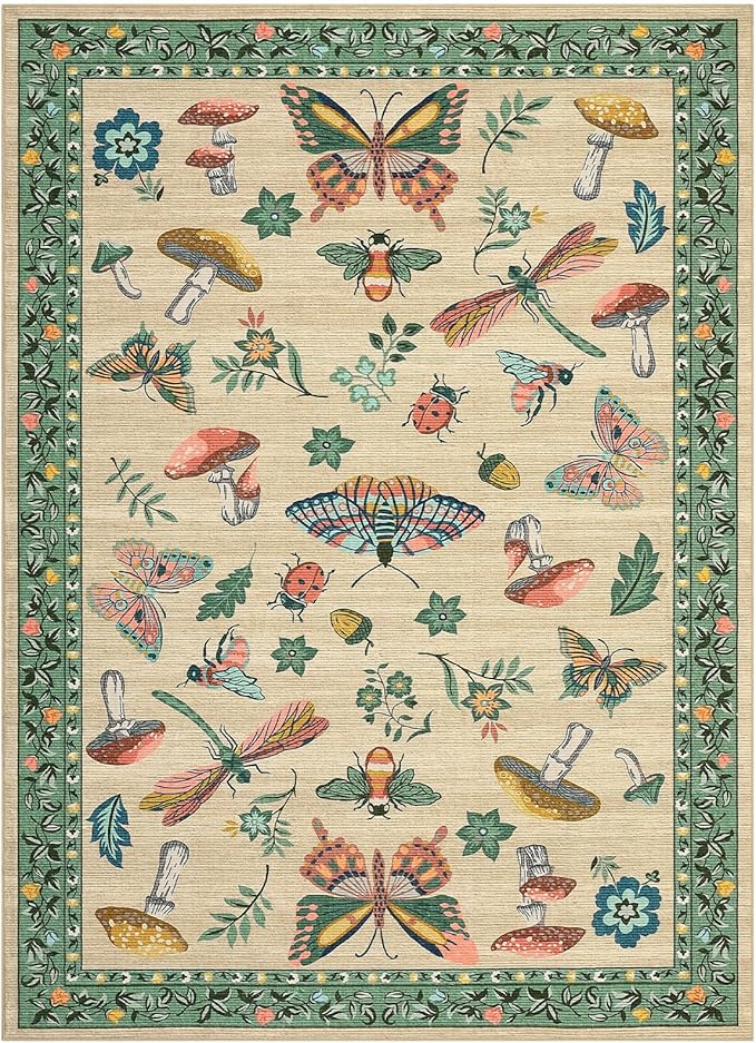 Mushroom Washable Area Rug 6x9 Rugs - Image 4