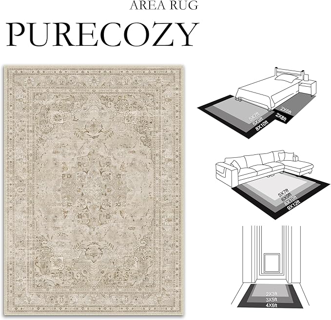 Brown 2x3 Area Rug Washable Vintage Small Carpet - Image 8