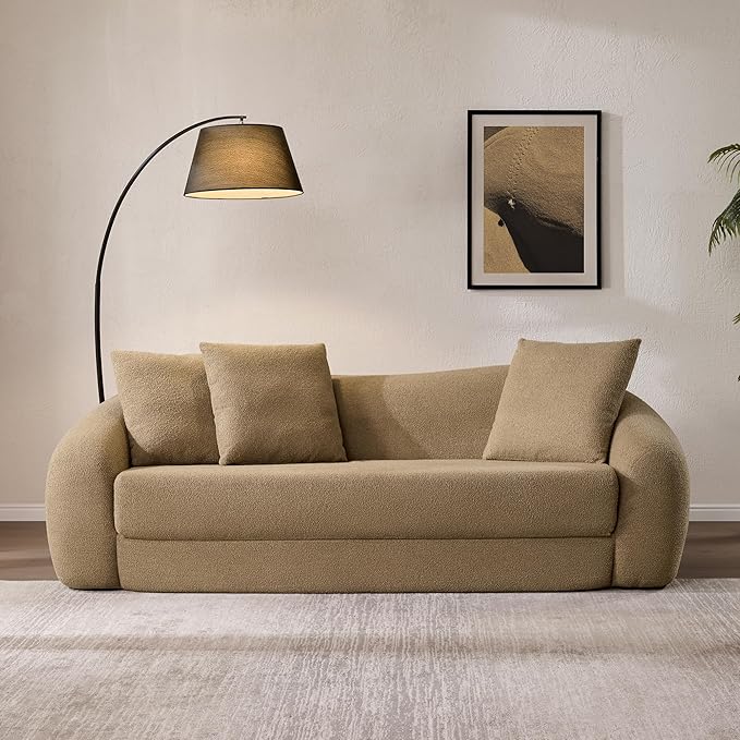 SICOTAS Curved Sofa Couch Bed for Living Room Convertible Futon Cloud Boneless - Image 9