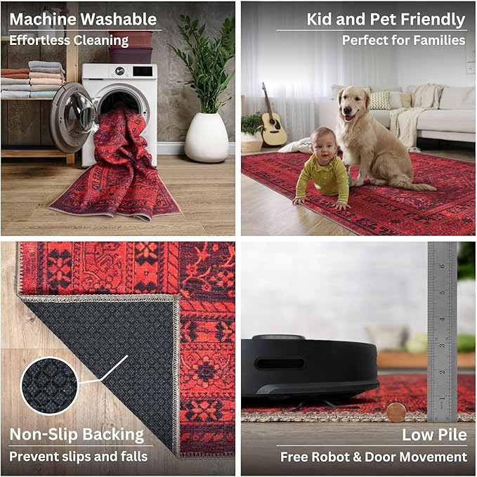 Bloom Rugs Washable Non-Slip 12 ft Runner - Image 4