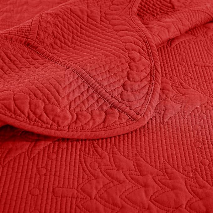 MarCielo 3-Piece Christmas Quilt 100% Cotton Oversized Bedspread Lightweight - Image 6