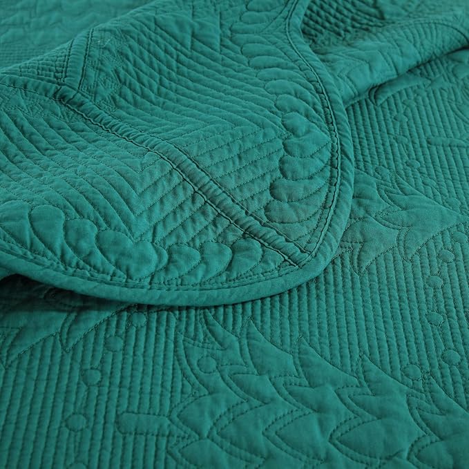 MarCielo 3-Piece Christmas Quilt 100% Cotton Oversized Bedspread Lightweight - Image 7