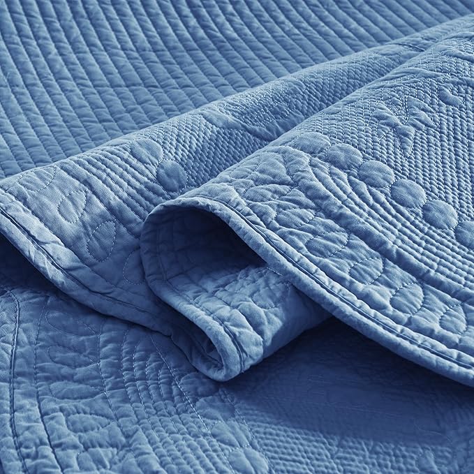 MarCielo 3-Piece 100% Cotton Oversized Bedspread Lightweight Quilt Coverlet - Image 6