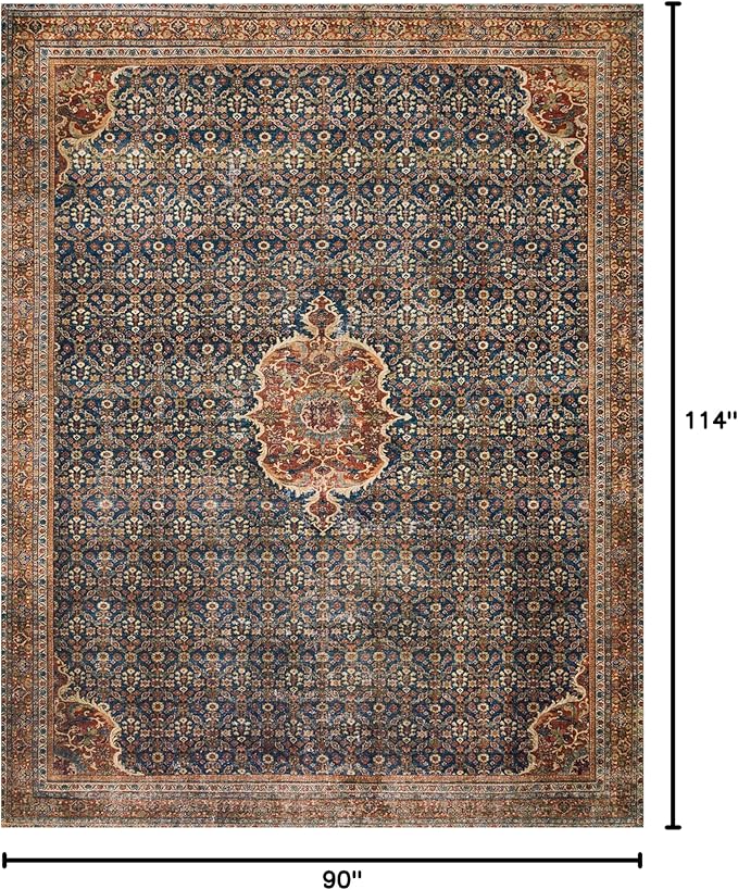 Loloi Layla Collection LAY-09 Cobalt Blue/Spice 7'-6" x 9'-6" .13" Thick Area - Image 2