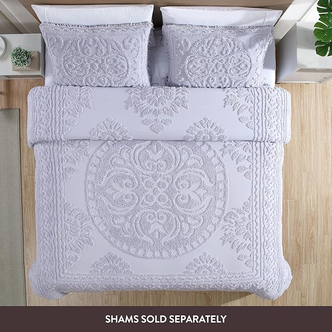 Beatrice Home Fashions Medallion Chenille Bedspread - Image 2