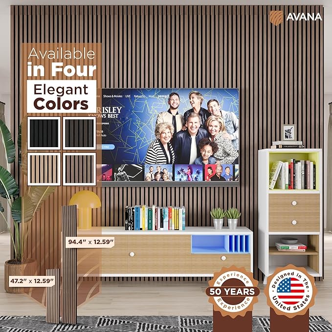 Avana Acoustic Wood Wall Panels – 94.4 X 12.6 Inch Walnut Acoustic Panels 4 PCs - Image 7