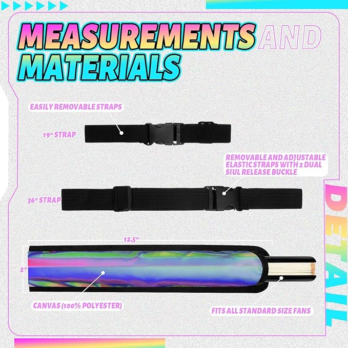 Summer Rave Fan Thigh Holster Rave Fan Holder Folding Hand Pouch Foldable - Image 3