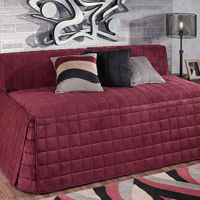 Camden Luxury Bedding | Neutral Claret Color | Fitted Hollywood Daybed Bedding by TouchofClass