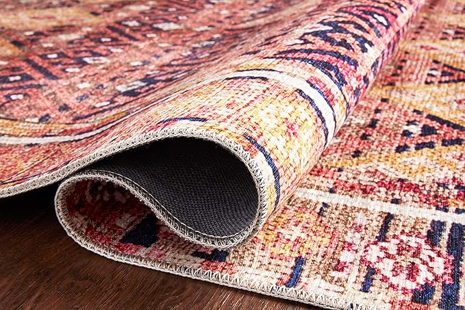 Loloi Layla Collection LAY-15 Magenta/Multi 9'-0" x 12'-0" .13" Thick Area Rug - Image 6